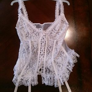 2 white bodice/corsets/bustiers NWOT never worn